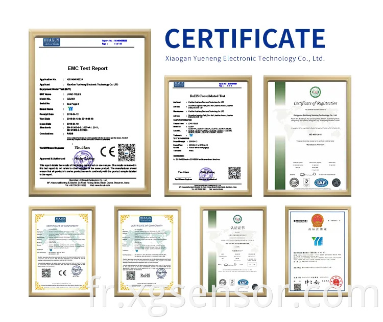 Singleshear Load Cell Certificate